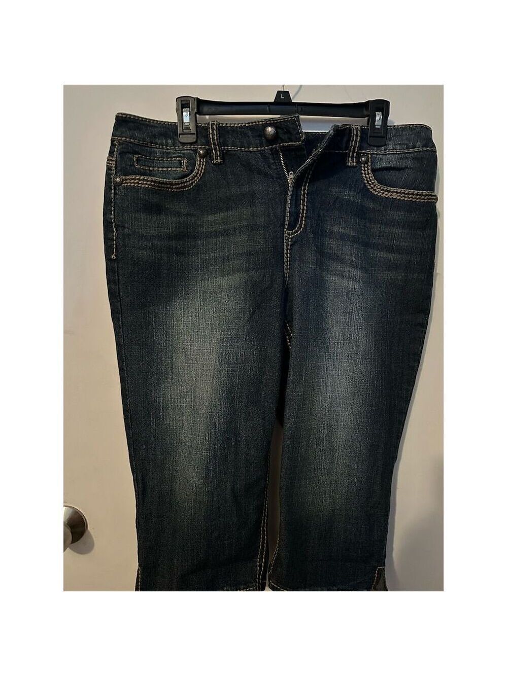 Code Bleu Women's Size 12 Dark Wash Straight Jeans Blue